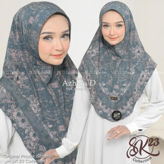 JILBAB INSTAN AZHARA MOTIF D HIJAB BERGO DAILY PED ANTEM SUBLIM TERBARU ADI