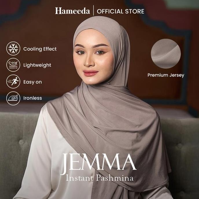 HAMEEDA - JEMMA INSTANT PASHMINA | JERSEY BERGO PANJANG JILBAB BASIC KERUDUNG MUSLIM WANITA HIJAB PA