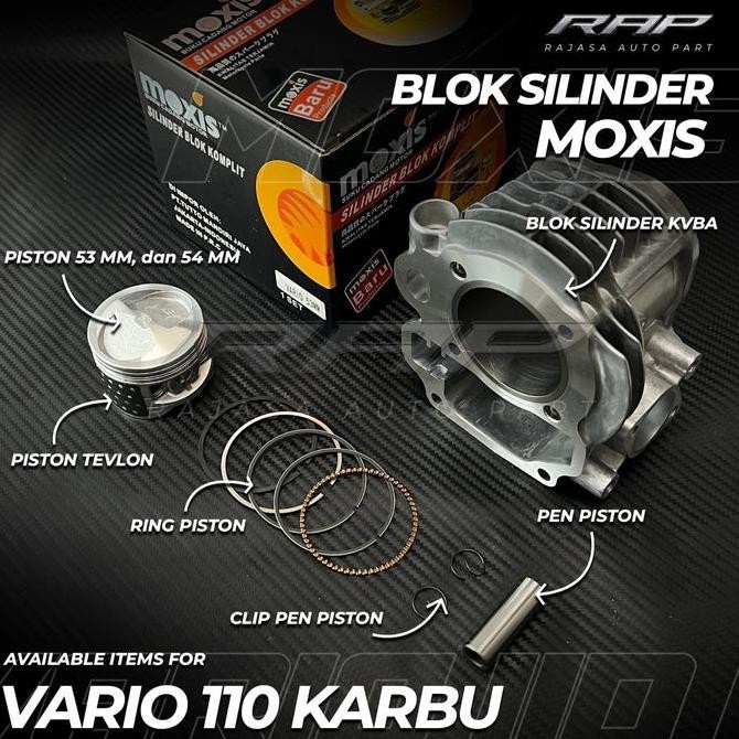 BLOK SEHER VARIO 110 KARBU BORE UP/BORING VARIO 110 KARBU BORE UP 53MM 54MM KVB/CYLINDER BORE UP 53M