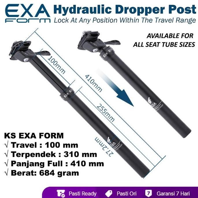 KS EXA FORM SPEED UP DROPPER SEATPOST 27,2 TUAS HIDROLIK REDUCER SLEEVE BISA TIANG SADEL EMPUK SUSPE