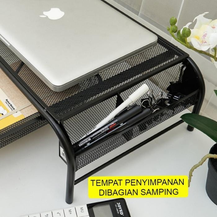 Monitor Stand Laptop Meja Printer Besi Rak Laci Buku Desk Organizer Pc Original Dan Terpercaya