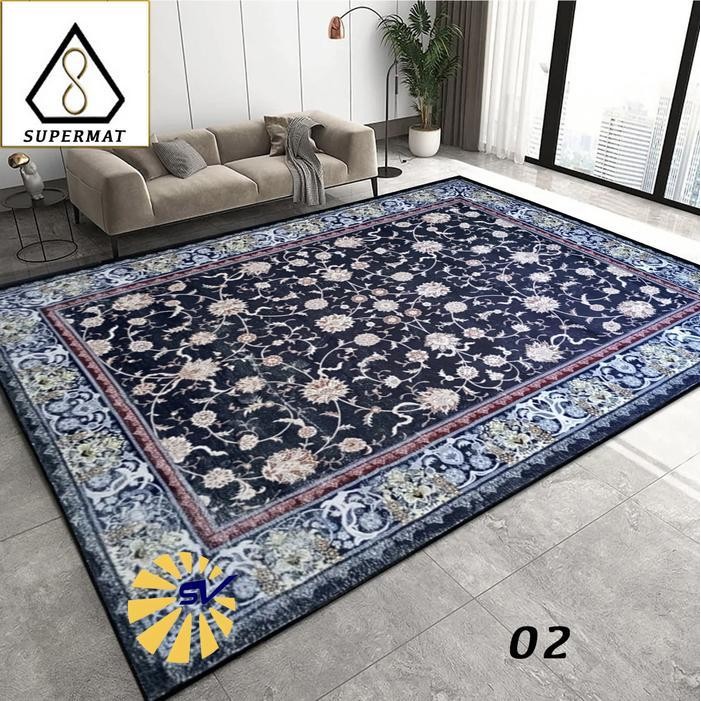 PROMO Karpet Permadani Import Terbaru Supermat Cashmere Sutra Ukuran 160 x 210 Cm - Velvet