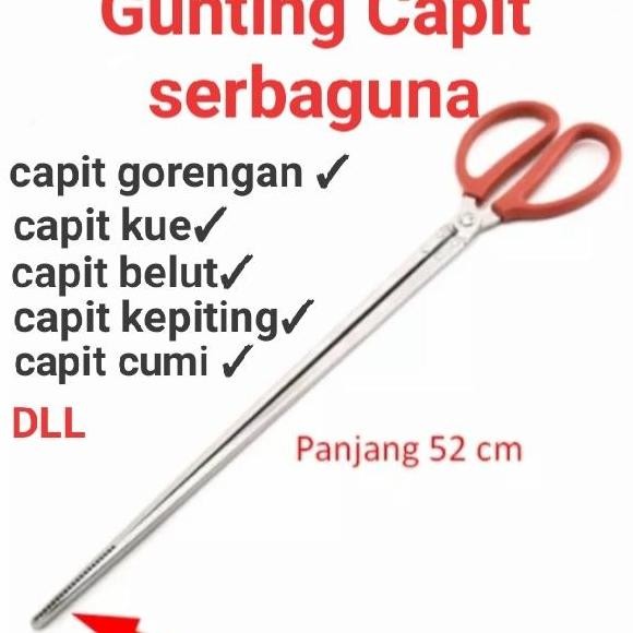 

Terlaris Gunting Capit Tongs Crab Makanan Kue Model Panjang Flat Alat Serbaguna