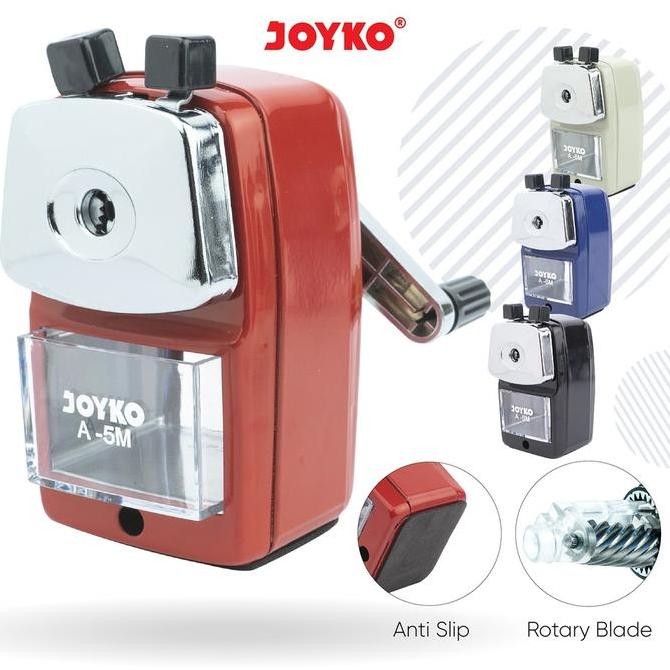 

Serutan Putar A-5M Joyko / Rautan Pensil Meja Duduk Kecil / Pencil Sharpener Stainless Co