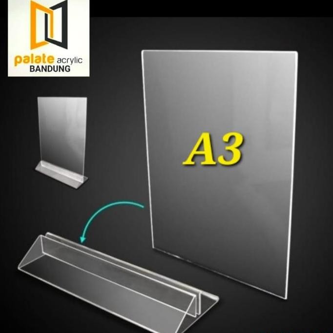 

New Product - Akrilik Standing Kaki Segitiga A3/ Acrylic Tent Card A3 Tebal 2Mm Kiarastoreku