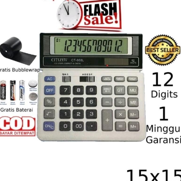 

HJK Kalkulator CT-868-L/12Digit/2 Power energy/Kalkulator Bisnis