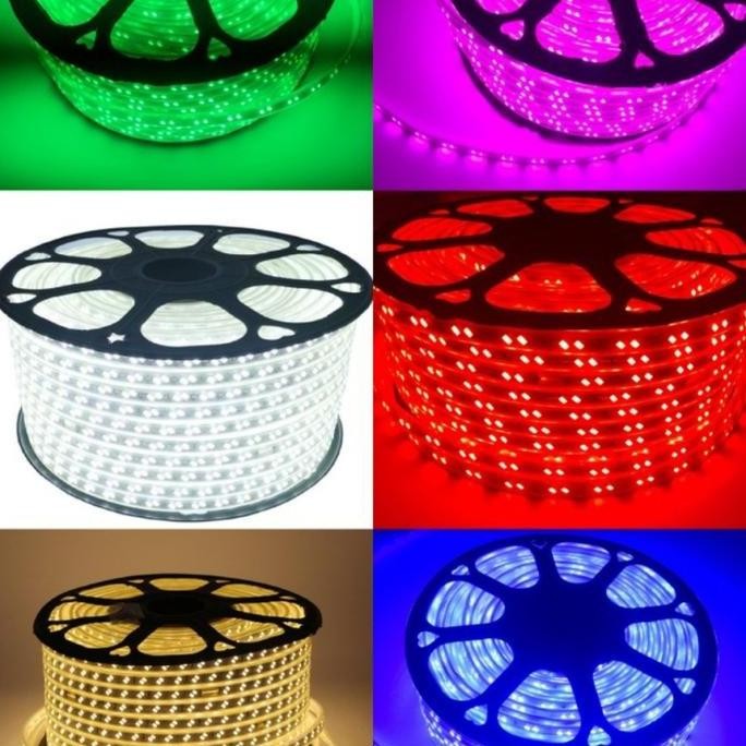 lampu led strip selang 5730 2 mata 2 baris double 220v 1 roll