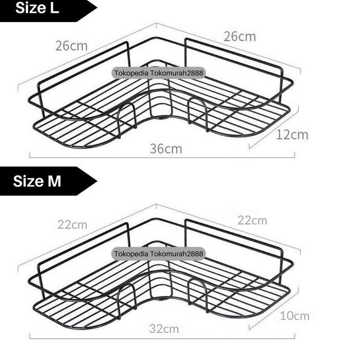 (Allthebest) Rak Dapur/ Rak Kamar Mandi/ Rak Sudut Kamar Mandi Tempel Tanpa Paku