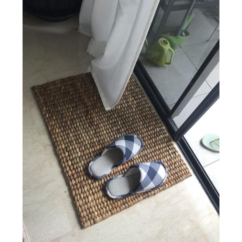 Karpet Kotak Eceng Gondok tikar anyaman persegi enceng gondok keset