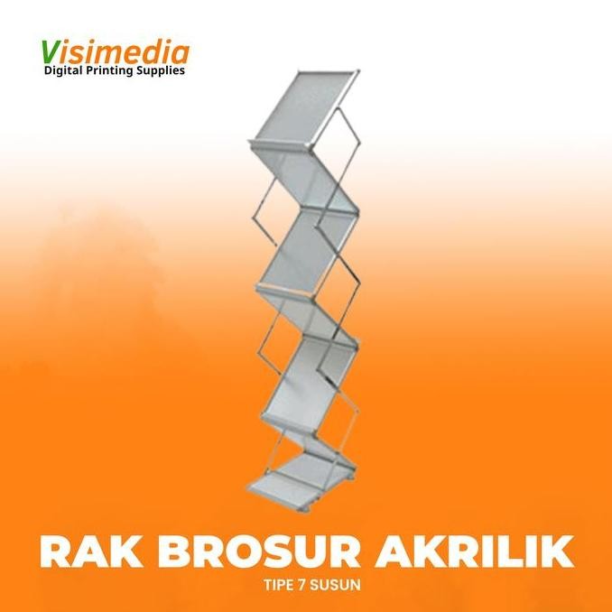 Rak Brosur Acrylic 7 Susun | Rak Brosur Lipat | Rak Brosur Susun A4 Co