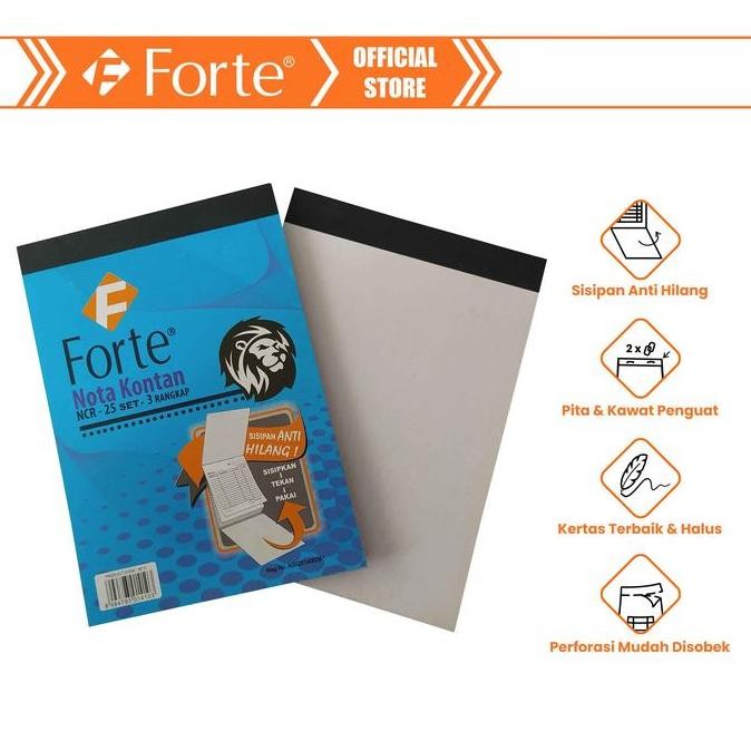 

[Forte] [10Pcs] Ncr Nota Kontan A6 3Ply K3 - Biru Co