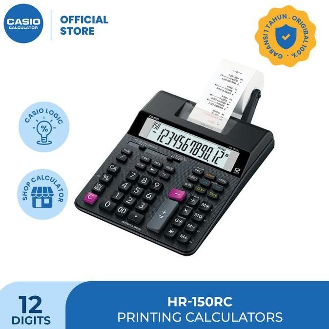 

Casio Kalkulator Hr-150Rc - Hitam - Kalkulator Cetak/Kasir - 12 Digit Calculator Printing -Untuk Umkm / Money Changer - Layar Extra Besar - Tombol Plastik Co