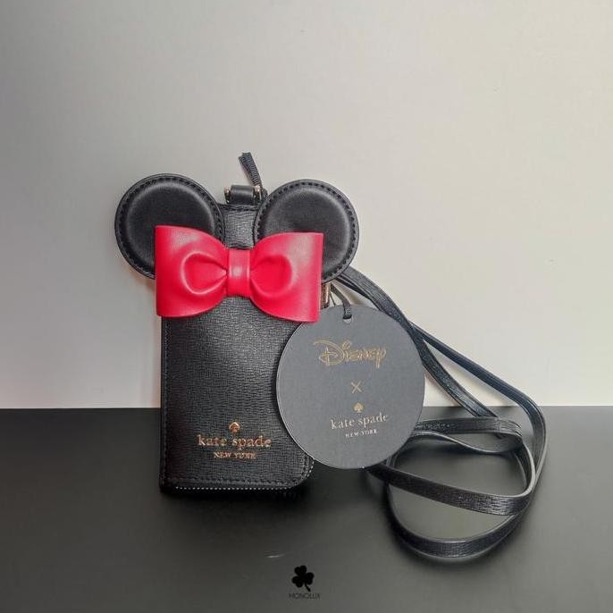 

Nwt K*Ate Spade X Disney Minnie Lanyard Black Multi Authentic Hitam Co