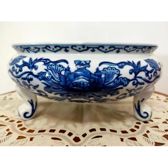 Pot Bunga Keramik Cina Bulat Kansai Motif Classic Size M