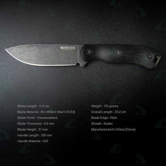 Ka-Bar Bk16 Short Becker Drop Point Fixed Blade Kabar Bushcraft Survival Knife Original Dan Terperca