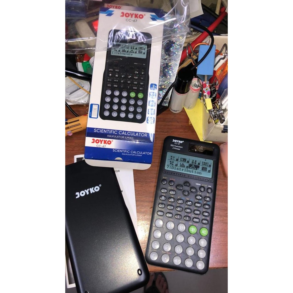 

Calculator Kalkulator Ilmiah Scientific Joyko Cc 67 4 Line 552 Fungsi ( Statistic , Tabelaris , Equalation , Inequality, Complex, Base -N ,Matrix, Vector, Distribution., Spreadsheet, Ratio) Co