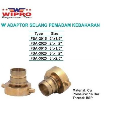 favorit] Adaptor Selang Pemadam Drat Dalam 2 In x Selang 1.5 In Wipro FSA-2015