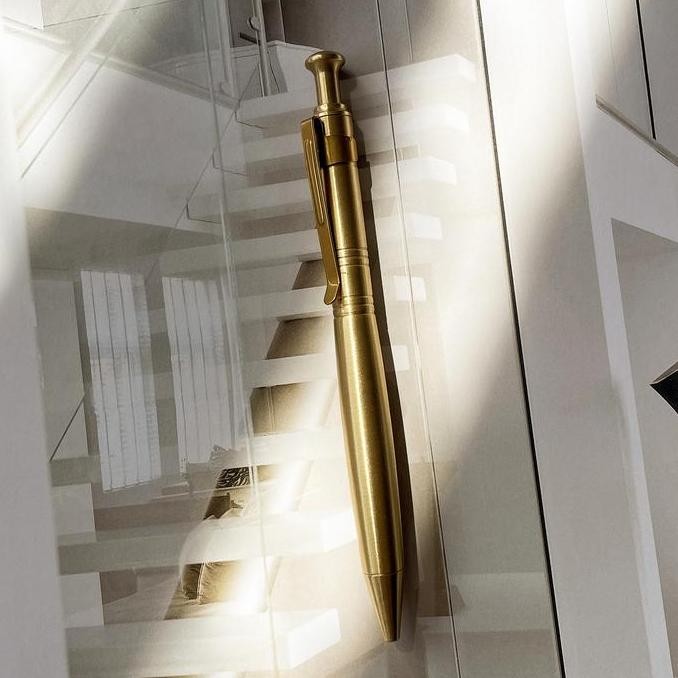 

TERLARIS - Pulpen Aesthetic / Pena Aesthetic / pulpen / bolpoin / GOLD BRASS (Round) Pen