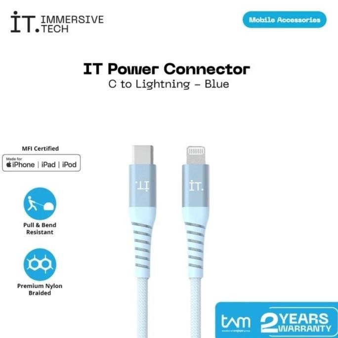 It Power Connector Usb Type C To Lightning Cable Charge Iphone - Blue Co