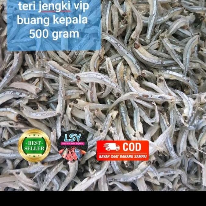 

Ikan Asin Teri Jengki Bulat Vip Buang Kepala 500Gr