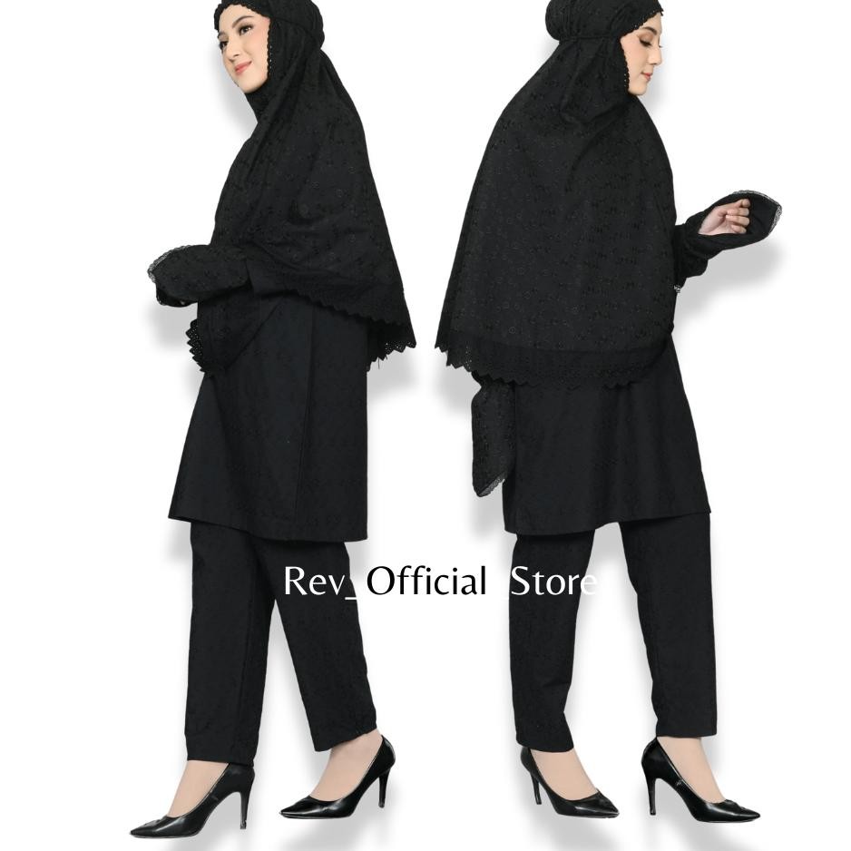Baju Ihram Wanita Set Lengkap Hitam Baju Haji Umroh Wanita