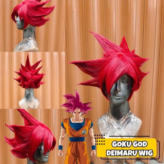 Wig Cosplay Dragon Ball Goku God Rambut Palsu DeiMaru