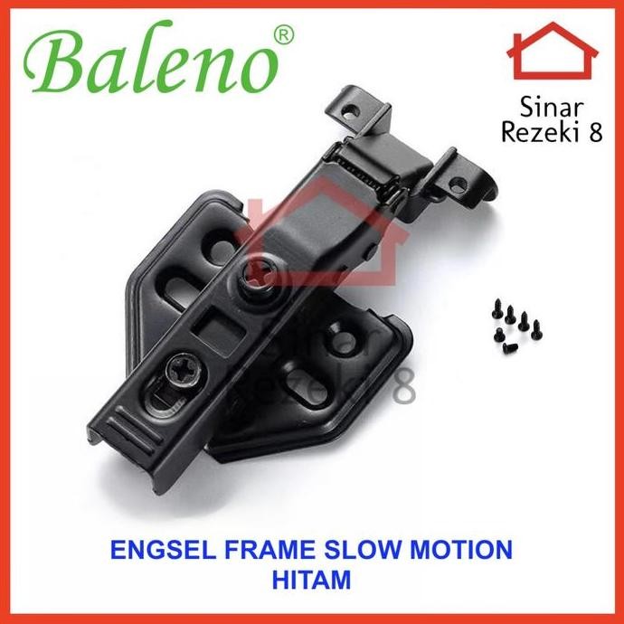 Engsel Sendok Frame Aluminium SLOW MOTION HITAM Baleno / Hidrolik Lurus Soft Close