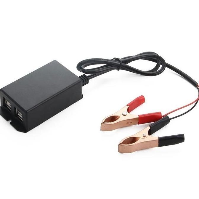 4 Usb Charger Aki Di Motor - Sambungan Charger Hp Ke Aki Motor - Casan Hp Di Motor - Charger Motor A