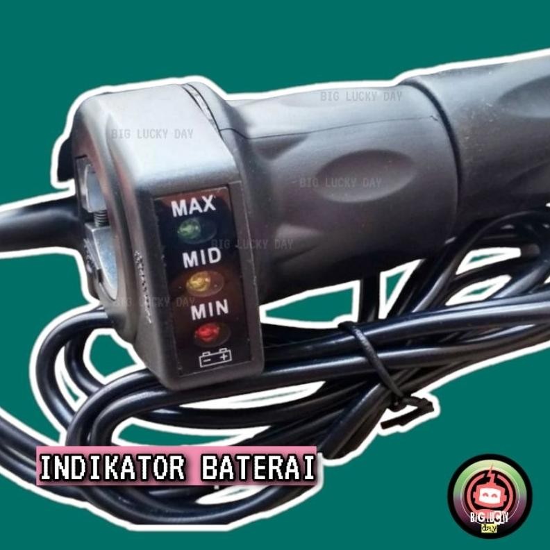 Premium Handle Gas 24V Indikator Baterai Skuter Listrik Mr.Jackie S898 S899 E-Scooter Selis Mini Sco