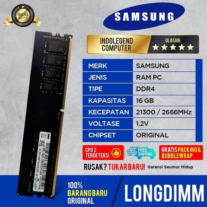 Premium samsung longdim ddr4 16gb pc2666