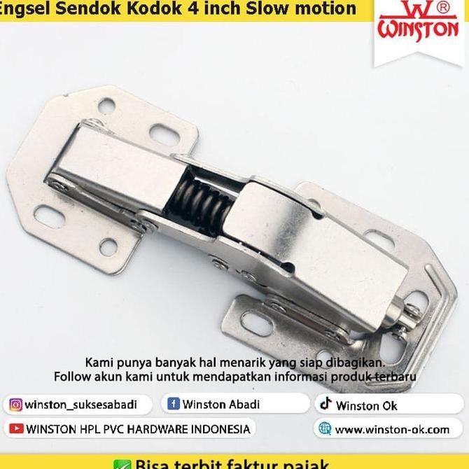 Engsel Sendok Kodok 4inch Slowmotion 90 Hidrolik Tanpa Bobok Winston