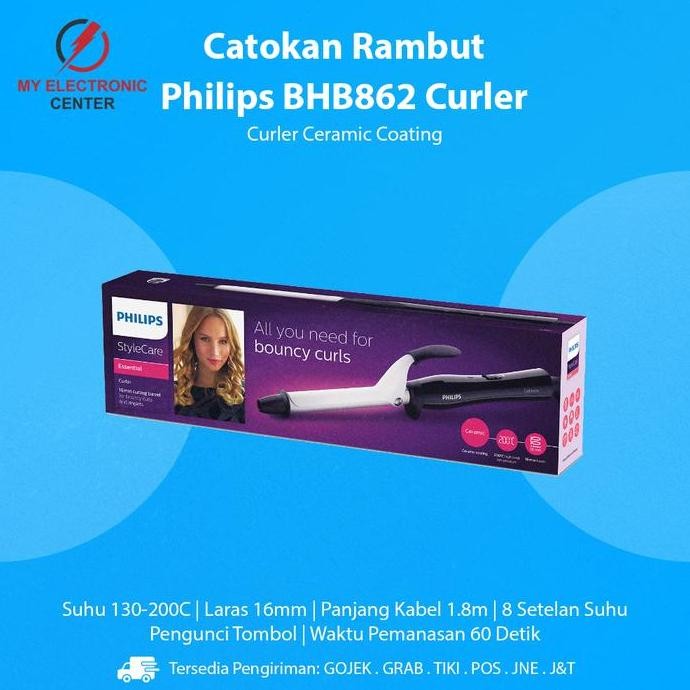 NEW Catokan Rambut Philips BHB862 Style Curler Curly - Catokan Pengeriting