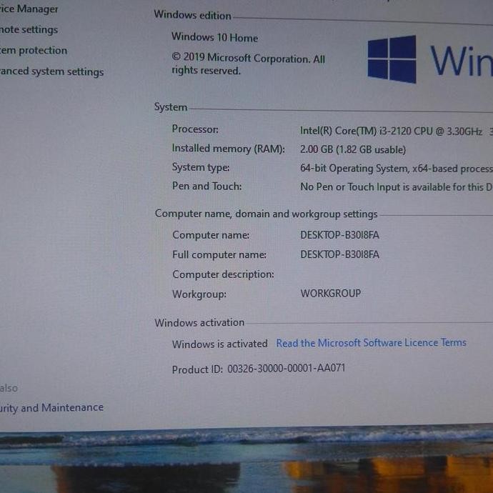 All In One Pc Lenovo Thinkcentre M72Z Core I3 2120 New Stok