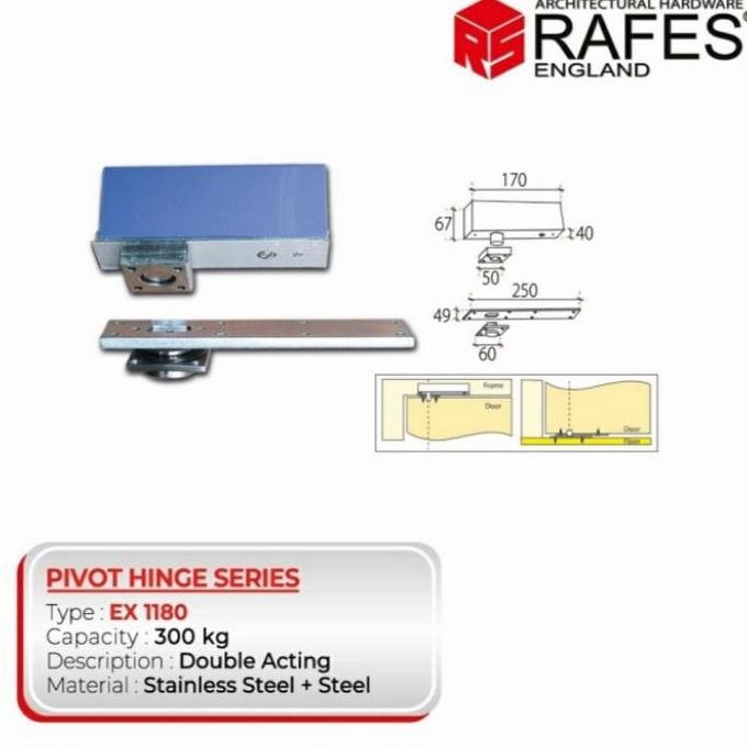engsel pivot Rafes kapasitas 300kg