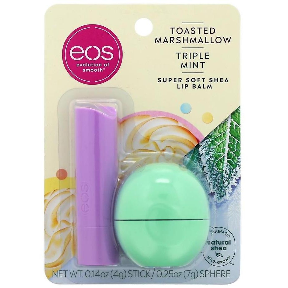 

TERLARIS - EOS SUPER SOFT SHEA TOASTED MARSHMELLOW 4 GR AND TRIPLE MINT 7 GR