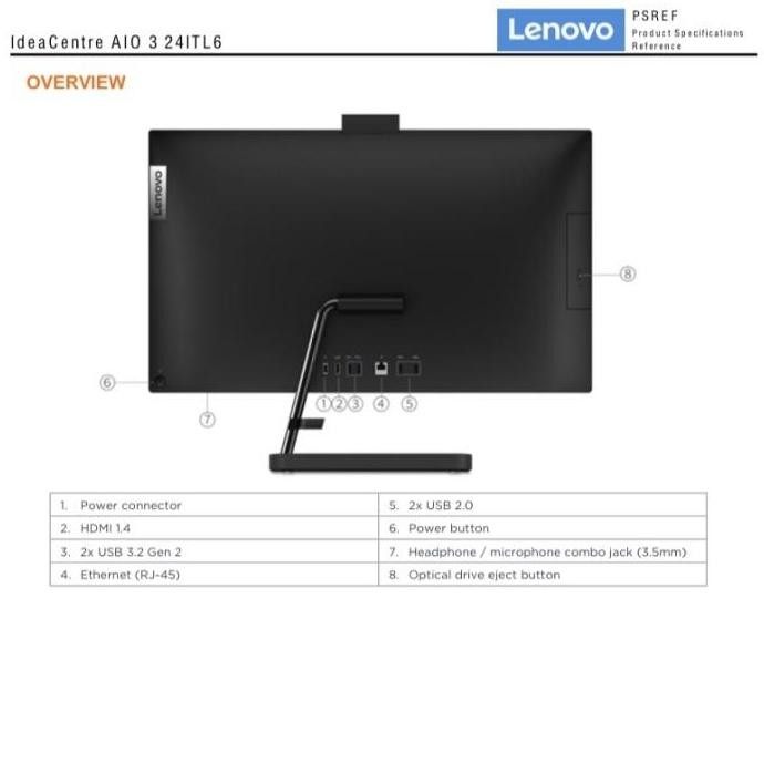 Lenovo Ideacentre Aio 3 24Itl6 I5-1135G7 8Gb 512Gb W11 Ohs F0G0018Kid New Stok