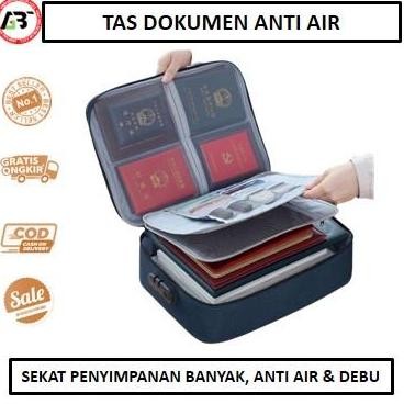 

READY Tas Dokumen Anti Air Storage Box File 3 Digit Password Travel Bag Lock NEW