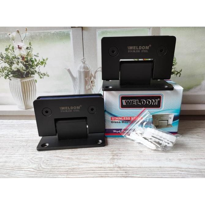 Shower Hinges/ Engsel Shower / Engsel Pintu Kaca Warna Hitam