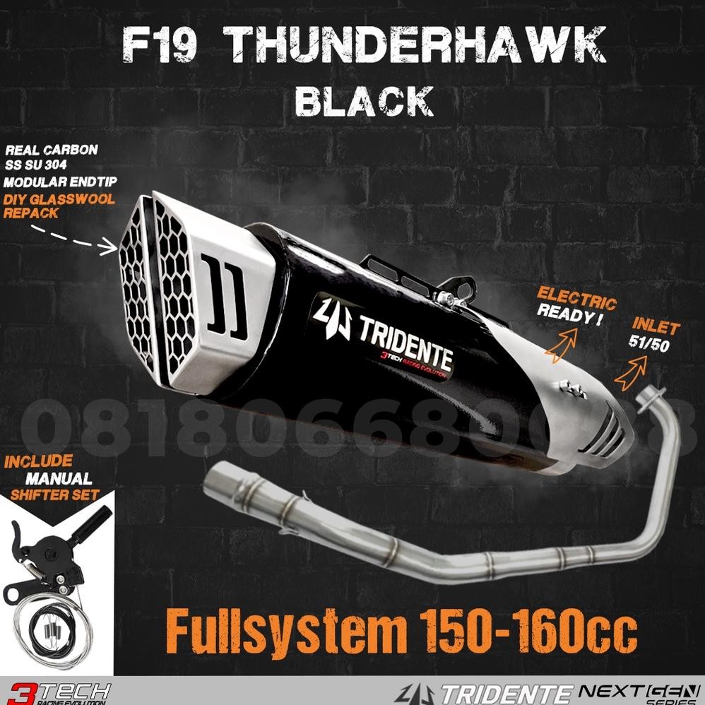 Premium SPORT / BEBEK 125cc-160cc Tridente F19 Motor  Knalpot 3 Suara FULLSYSTEM R15 CBR150R GSXR150