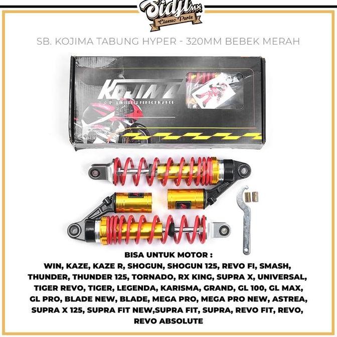 Shockbreaker Kojima Tabung Hyper / KJ111 280mm 320mm 340mm Shock Belakang Motor Megapro GL Pro Neote