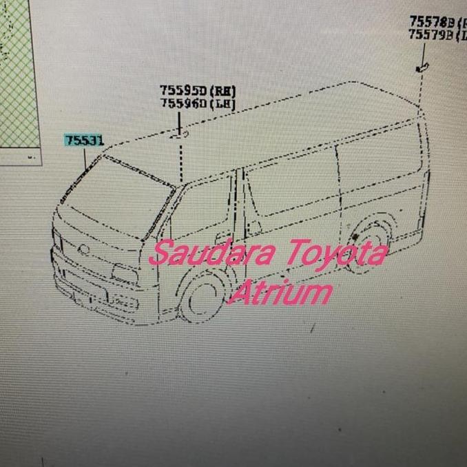 Karet kaca depan list lis kaca depan hiace commuter orinal toyota