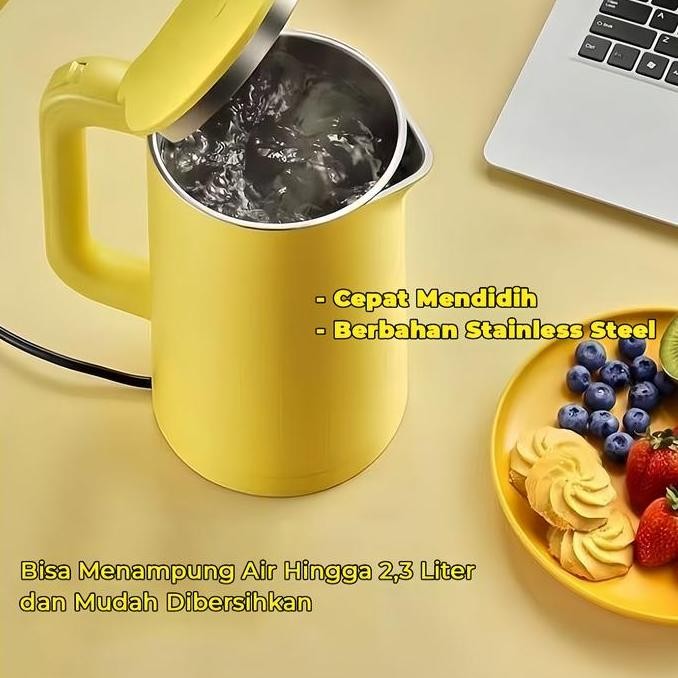 Teko Listrik 2.3 Liter Full Stainless Steel Pemanas Air Electric Kettle 600 Watt Teko Listrik Pemasa