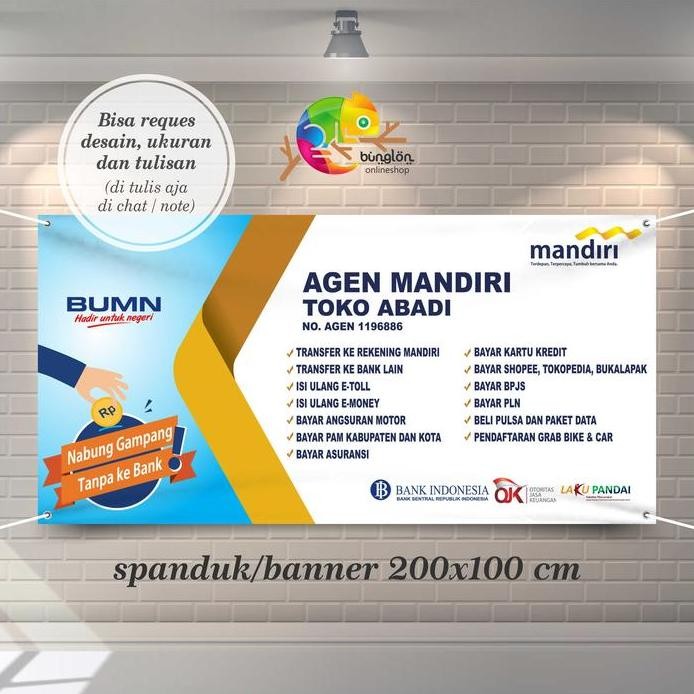 Banner, Spanduk Custom Uk. 2x1 M (Contoh Agen Mandiri)