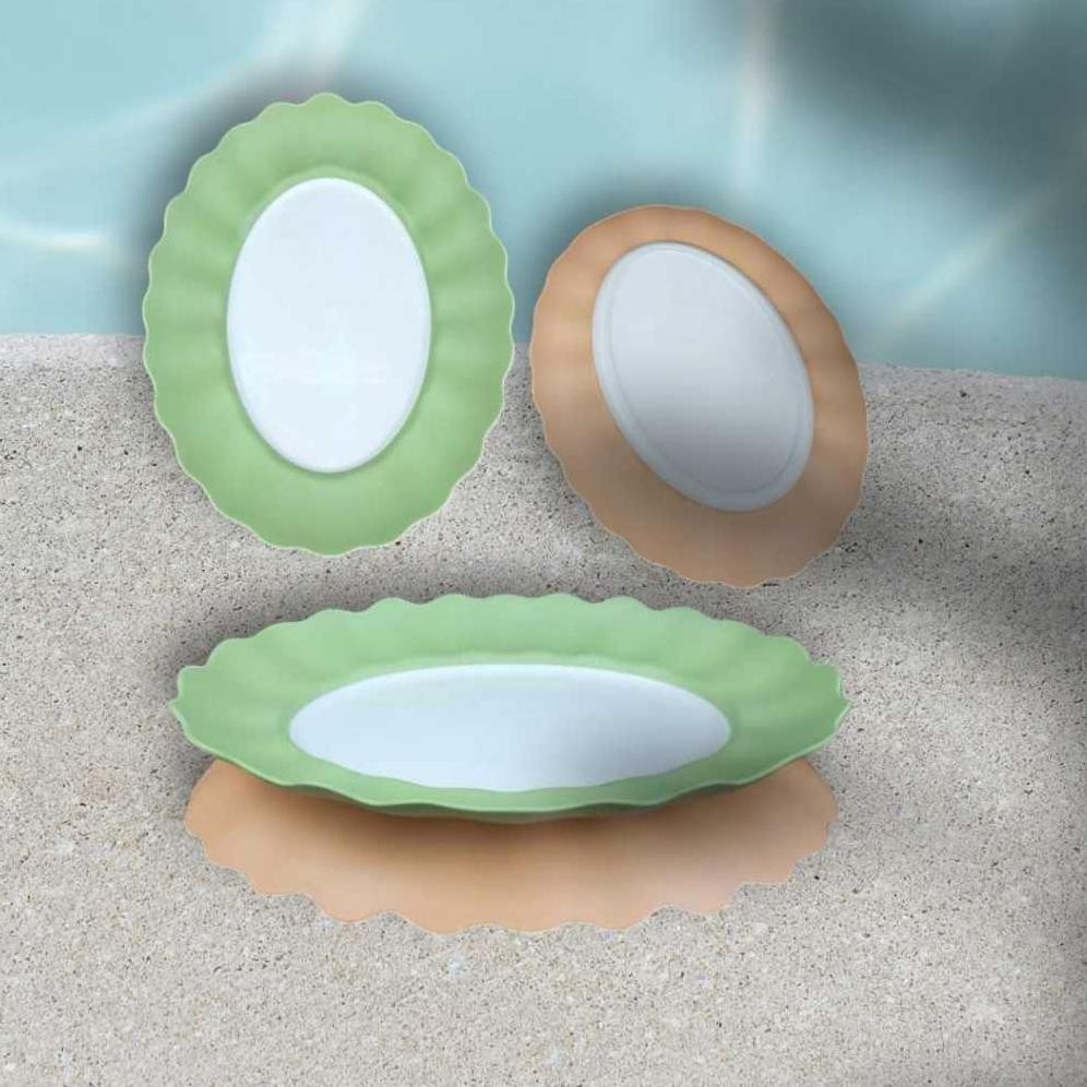 (6Pcs) Piring Makan Oval Plastik/ Piring Makan Plastik Oval 12 Hikari/ Piring Prasmanan Plastik Spay