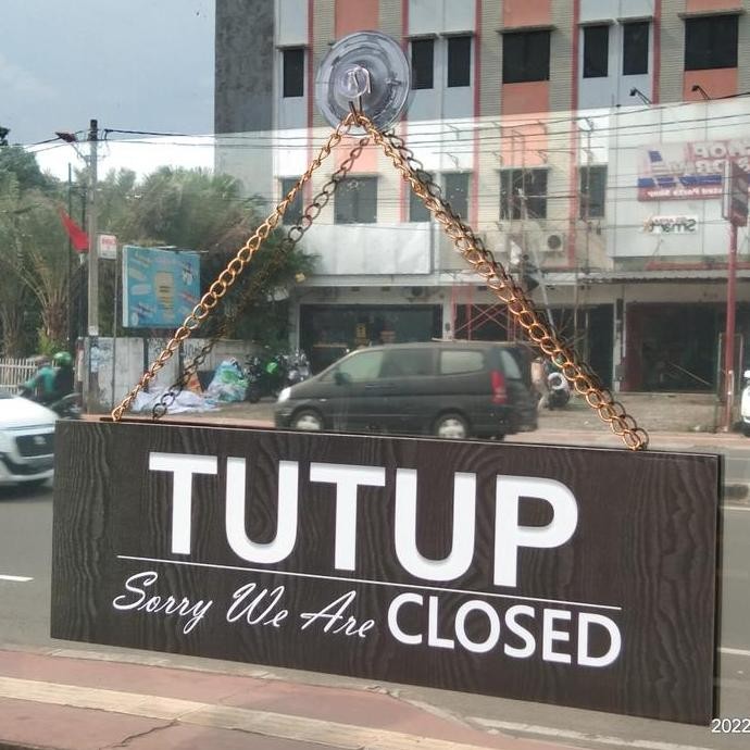 

BEST SELLER SIGNBOARD BUKA TUTUP BOLAK BALIK PAPAN KAYU 10X30 CM OPEN CLOSE SIGNED !!!!!