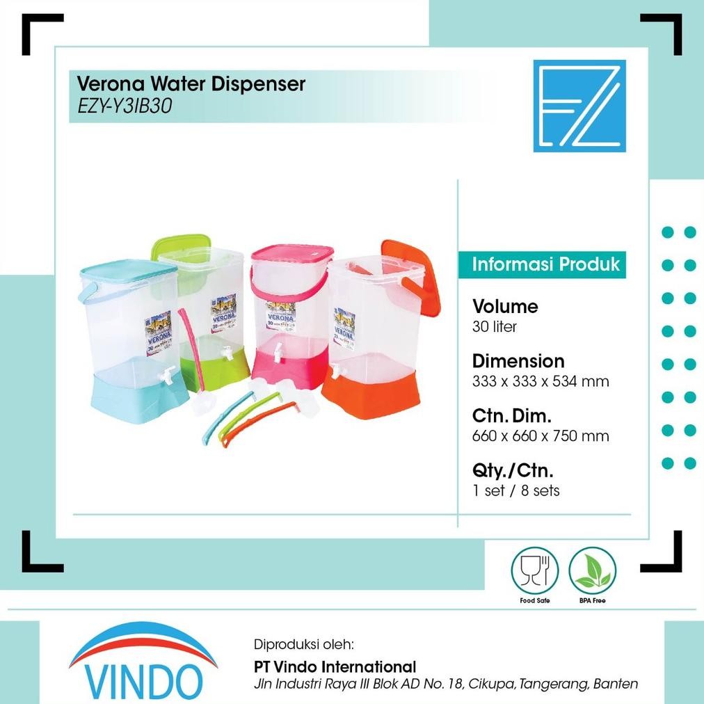 Dispenser / Tempat Air Dengan Kran Ezy - Verona 30 Liter