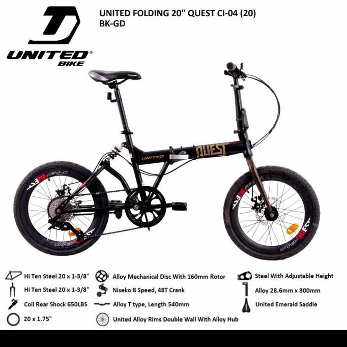 Sepeda Lipat 20 United Quest Boncengan