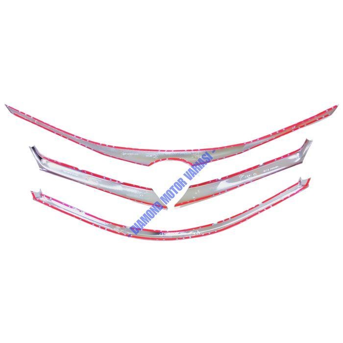 Paket Hood Molding Cover Garnish List Atas Tengah Bawah Grill Bemper Depan All New Avanza Xenia 2012