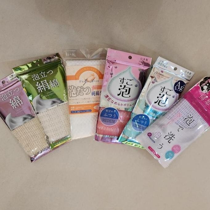 TERBARU Scrub Body Towel / Kain Gosok Badan / Sponge Mandi - ASLI MADE IN JAPAN BISA GOSEND