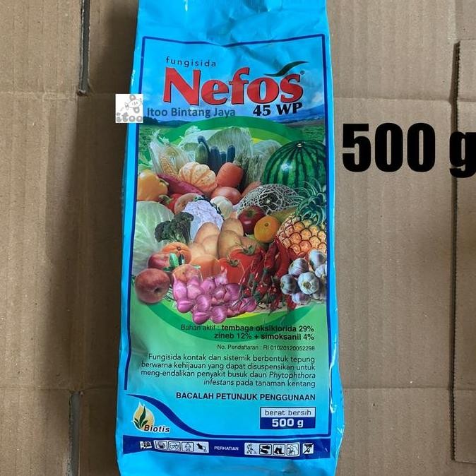Fungisida 3In1 Nefos Tembaga Oksiklorida Zineb Simoksanil 45Wp 500 Gr